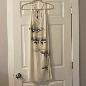 NWT Halston Heritage White Beaded Midi Dress